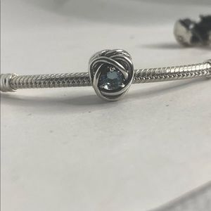 Authentic Pandora March Sea Aqua Blue Eternity Circle 790065C09 Silver Charm